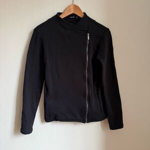 SAINT + SOFIA Black Jacket Size USA 8, EU M Biker Organic Boho Asymmetric Rider